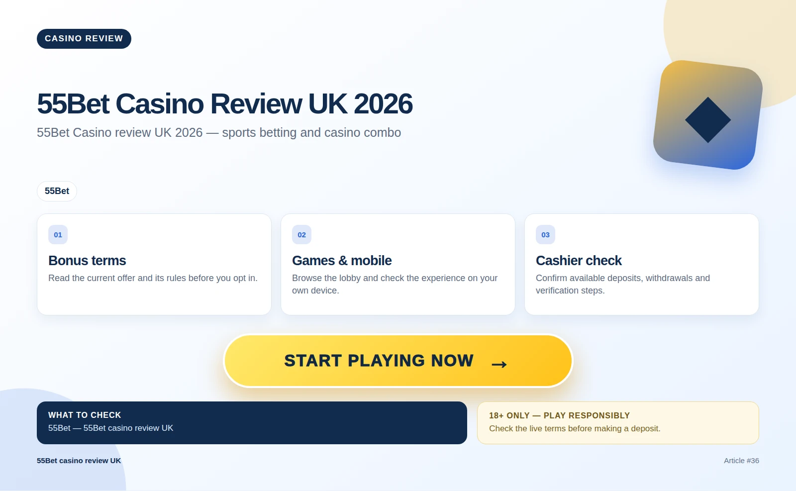 55Bet Casino review UK 2026